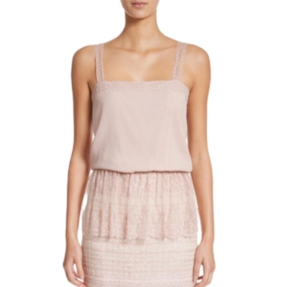 St. John Collection Crinkle Silk Georgette Camisole Swarovski crystal button - Picture 3 of 12